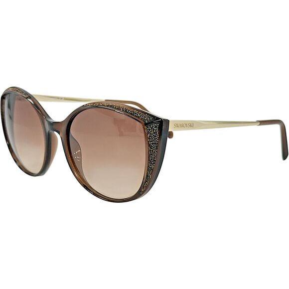 Swarovski Accessories - Swarovski SK0168 Womens Plastic Sunglass 45F Shiny Light Brown 55-19 Brown Grad